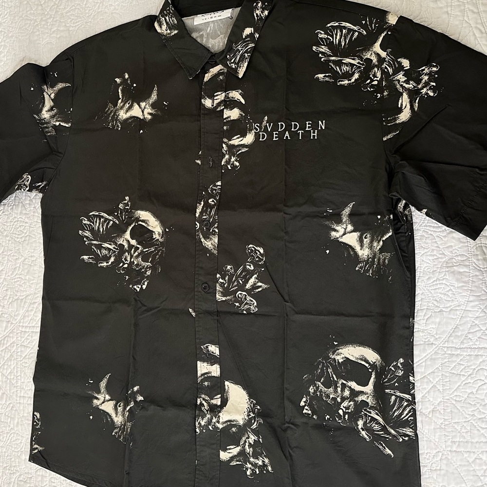 SVDDEN DEATH Black Skull Print Men's Shirt